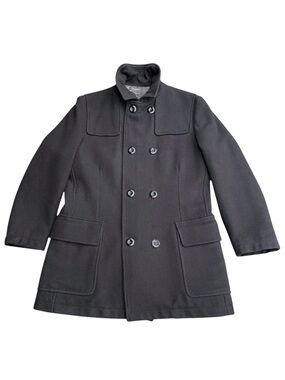 Alesandro Dell'Acqua Black Wool Pea Coat (US S/IT 46)